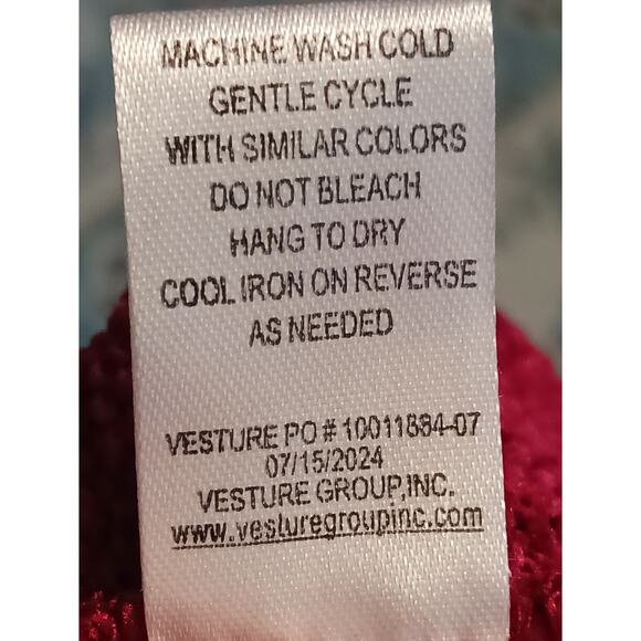 Chenault Womens Red Ribbed Metallic Sparkle Chenille Sweater Size 2X - Picture 8 of 9